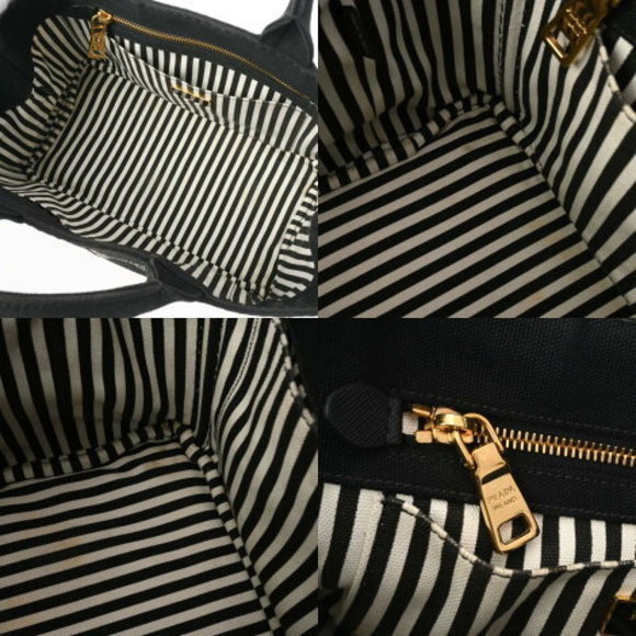 PRADA Canapa Mini Black Tote Bag - Picture 11 of 12
